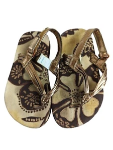 Baby Gap Girls size 5 Gold Trim Asian Look Strappy Toddler Sandals - Picture 1 of 7