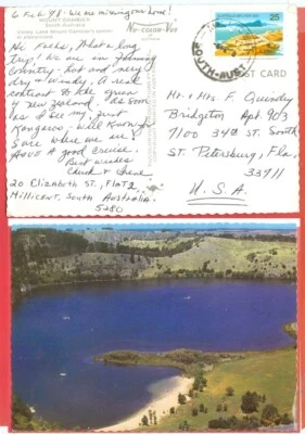 Australia 3 diff Post Card to USA CDS Cancel - Image 1 of 3