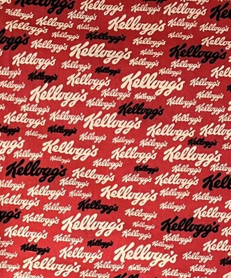 Kelloggs Red/Black/Cream Kelloggs Logo Quilting 100% Cotton Fabric 1.5 Yds - Image 1 of 2