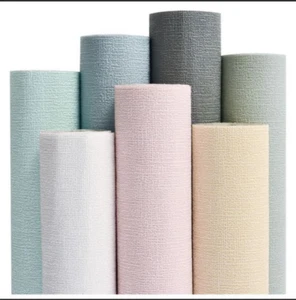 10m 3D Thicken self-adhesive thermal insulation wallpaper linen plain color - Picture 1 of 20