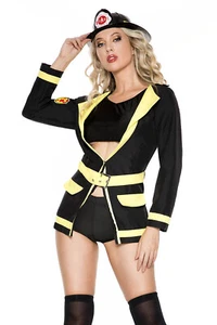 5 PC. Ladies Hazardous Fire Chief Costume Set - Picture 1 of 2