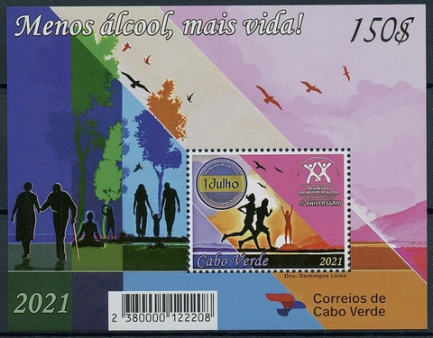 Cape Verde 2021 MNH Medical Stamps Prevent Alcohol Abuse Campaign 1v M/S Cover