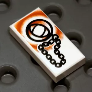 NEW LEGO - Tiles - Decorated - 1x2 Locket and Chain White x1 - 8781 Morcia - Picture 1 of 1