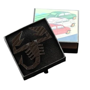 Abarth Rear Diffuser Badge Scorpion Genuine Carbon Fibre 595 Series 3 & 4 Black - Picture 1 of 6