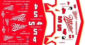 #5 Danny Sullivan Miller Indy Car Penske 1985 1:64th HO Scale Slot Car Decals - Bild 1 von 3