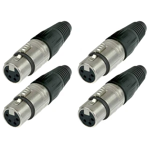 4 Pcs Neutrik NC4FX 4-Pin XLR Female Pro Audio Cable Connector Silver Contacts - Picture 1 of 1