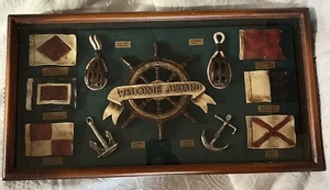 Maritim Matrose Maritim Schattenkasten Signalfahnen & Schilder Glasrahmen EUC - Bild 1 von 12