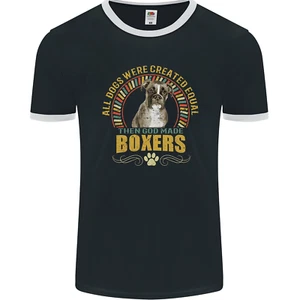 A Boxer Dog Mens Ringer T-Shirt FotL - Picture 1 of 36
