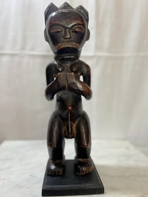 Figura Relicario Colmillo Gabón 11" X 3"X2" Art Deco Africano Foto 1 de 4