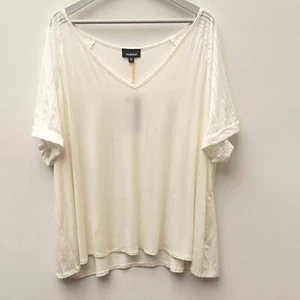 Modcloth Short Sleeve Flowy V Neck Top Women's Size 4X Soft Effortless Casual - Picture 1 of 10
