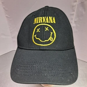 Nirvana Hut Herren verstellbar schwarz gelb Smiley Gesicht Logo Musik Band - Bild 1 von 6