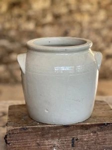 Vintage French Neutral Stoneware Confit Pot Jar - Picture 1 of 7