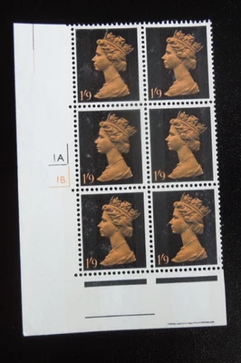 1967 QE11 Pre Decimal Machin Definitive 1/9 Cyl Block 1A 1B SG744  MNH - Image 1 of 2