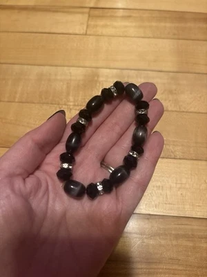 Black Obsidian And Tourmaline Beaded Bracelet  - Image 1 of 2
