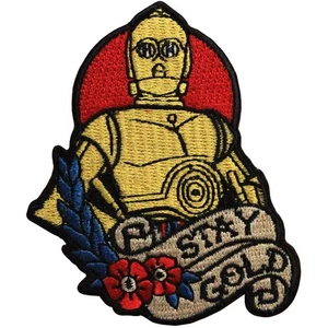 Star Wars Official C-3PO 'Stay Gold' Force Awakens Lucasfilm Iron On Patch - Picture 1 of 1