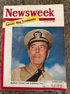 Newsweek Mag. May 1953 Admiral Radford, Look @ Defense Cancer Treatments sleeved - Bild 1 von 1