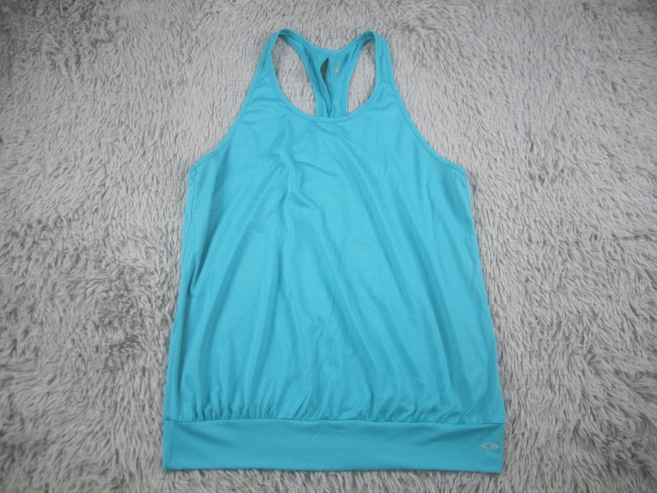 Womens 2XL Blue Racerback Athletic Tank Top Textured Fabric Banded Hem Champion - Image 1 of 4