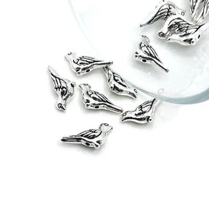 Small Silver Bird Spacer Bead, 7x14mm - US Seller - Picture 1 of 4