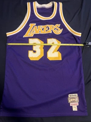 100% Authentic 1979 1980 Magic Johnson LA Lakers Mitchell Ness Jersey 52 L READ - Image 1 of 4