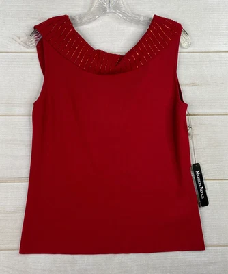 Top Michelle Nicole para mujer XL rojo con cuentas escote holgado elástico de colección nuevo con etiquetas Foto 1 de 4