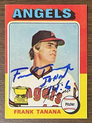 FRANK TANANA AUTOGRAPHED 1975 TOPPS BASEBALL CARD # 16 CALIFORNIA ANGELS 2nd YR - Image 1 of 4