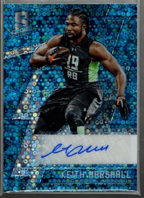 B4294- 2016 Panini Spectra Neon Blue #231 Keith Marshall Auto /99 - NM-MT - Image 1 of 2