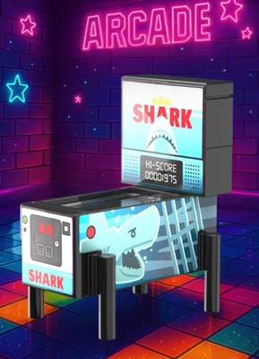LEGO JAWS Pinball Game Custom Minifigure Arcade MOC Game City Display - Image 1 of 2