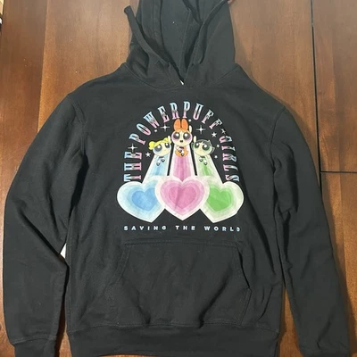 The Powerpuff Girls Hoodie Black Saving The World Cartoon Network Women’s Small - Image 1 of 4