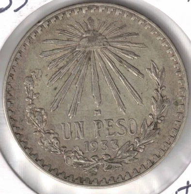 ¡Moneda de un peso de plata México 1933 sin circular! #3 Foto 1 de 2
