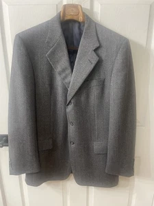 Hickey Freeman Mens 40R Boardroom  Sport Coat Blazer Gray Herringbone Wool - Picture 1 of 10