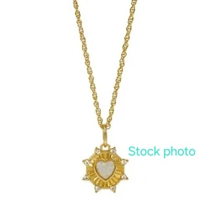 Origami Owl Empowerment Gold Resilience Opal Heart Pendant Necklace NL9018 NIB - Picture 1 of 7