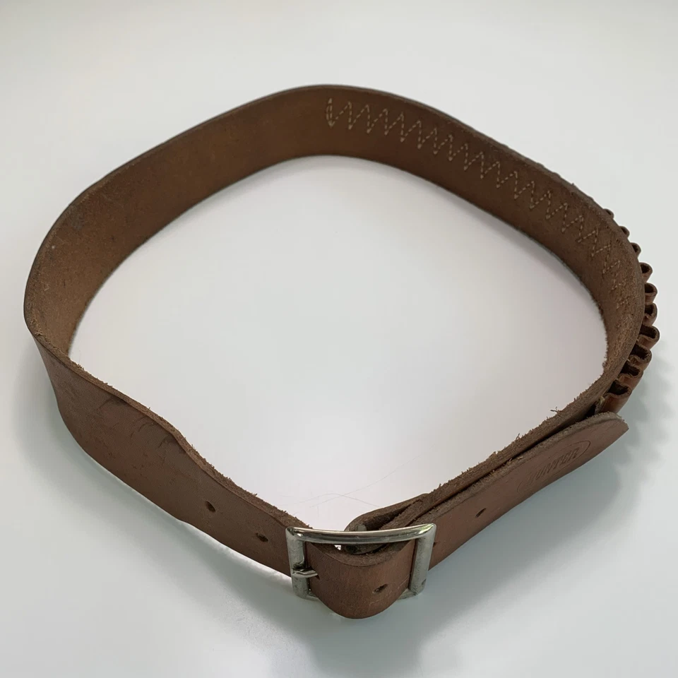 Cinturón de cartucho de cuero ~ Hunter Co. Talla Mediana .357/.38 ~ para funda de revólver Foto 1 de 4