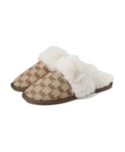 Michael Kors TULA Scuff Slippers Beige/Ebony Women’s Size 8 Cozy Slip On - Picture 1 of 9