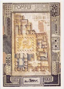 Casa del Centurión POMPEI 1902 Planta Chiflot Bellas Artes-París POSTAL 4x6 - Imagen 1 de 1