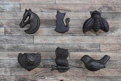 1x Vintage Style Cast Iron Animals Door Knob Drawer Cabinet Kitchen Pull Handles - Image 1 of 4