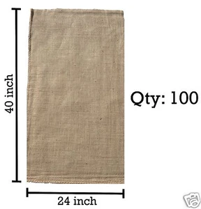 (100) 24 x 40 Burlap Bags Wholesale Bulk - Sacks Potato Race Sandbags Home Depot - Picture 1 of 18