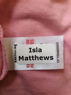 EJI LABELS 36 Stick On Name Labels for Clothes, Clothing Stickers. Waterproof. 30 x 15mm