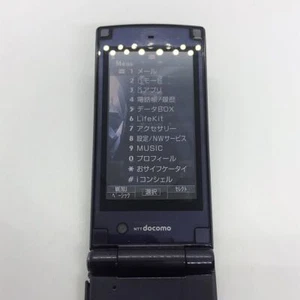 docomo FOMA F-02B FUJITSU galaphone mobile phone folding black retro - Picture 1 of 10