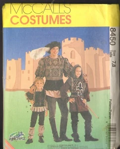 Mc Calls 8450 Sewing Pattern Medieval Costumes Kids 7/8 uncut - Picture 1 of 2