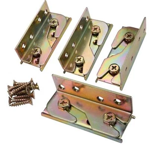4x Bed Rail Brackets Screws Included Wood Bed Corner Code for Headboards - Picture 1 of 7