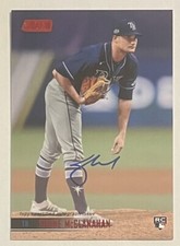 2021 STADIUM CLUB SHANE MCCLANAHAN RED AUTO AUTOGRAPH ROOKIE RC #SCBA-SMC @ 4/50