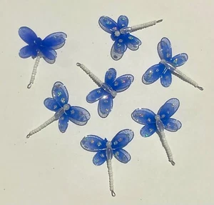 5 Blue Dragonfly Embellishments Dragonflies B3 Aussie Seller - Picture 1 of 3