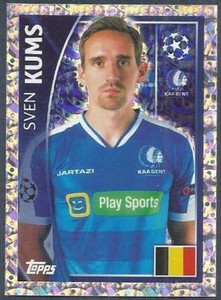 TOPPS CHAMPIONS LEAGUE-2015-16 #544-GENT-SVEN KUMS-SILVER FOIL