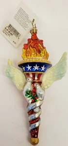 CHRISTOPHER RADKO~VALIANT & BRAVE~TORCH & DOVES 9/11 COMMEMORATIVE ORNAMENT~ - Picture 1 of 6