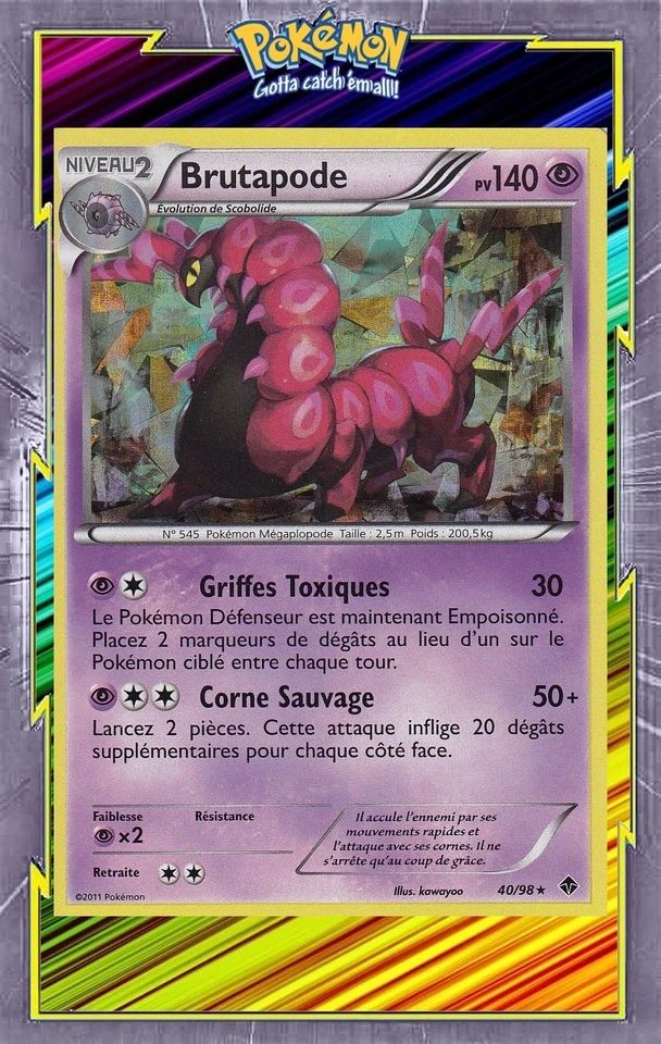 🌈Brutapode Holo Deck Promo -NB2:Pouvoirs Emergents-40/98-Carte Pokemon FR - Photo 1/1