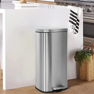 BLKMTY Trash Can with Lid for Kitchen Office Bathroom Garbage Bin Step Trash Bin - Picture 1 of 7