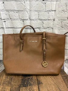 Authentic Michael Kors Camel Leather Tote Purse Bag EUC - Picture 1 of 12