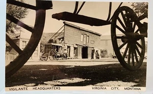 RPPC Vigilante Hauptquartier & Schönwetter-Gasthaus in Virginia City, Montana Real  - Bild 1 von 2
