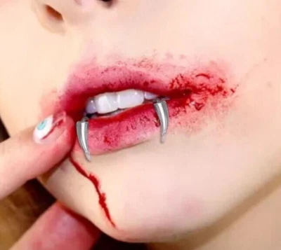 Anillos labiales colmillos afilados de acero inoxidable joyería de moda punk 19-7 Foto 1 de 4