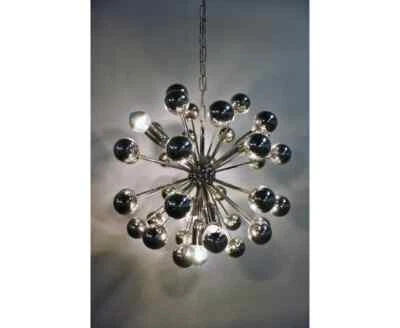 Decorativo Cromato Placcatura Ottone Lampadario Handmade Argento Colore - Immagine 1 di 4